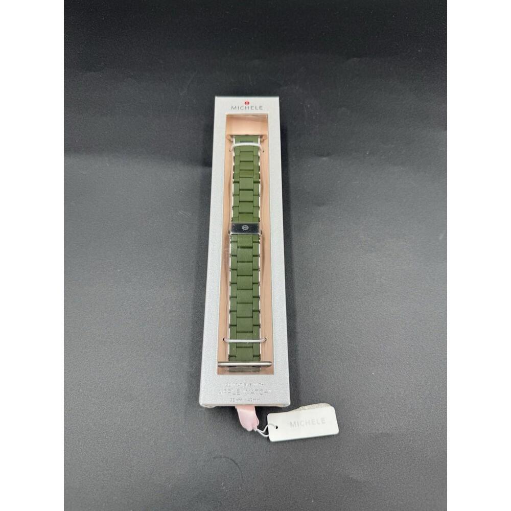 Michele Apple Watchband 38 mm-49 mm - Dark Green / Silver Brand New In Box Rare